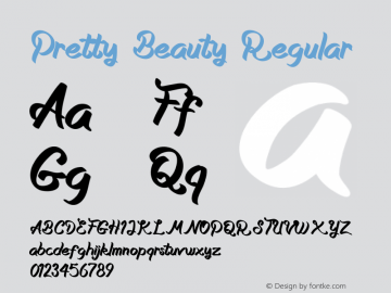 Pretty Beauty Version 1.002;Fontself Maker 3.5.4 Font Sample