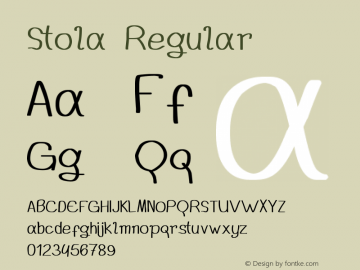 Stola 1.00 April 3, 2020, initial release Font Sample