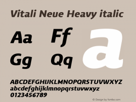 Vitali Neue Heavy italic 1.000图片样张