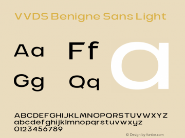 VVDS Benigne Sans Light 1.000 Font Sample