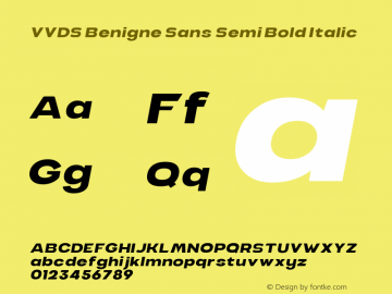 VVDS Benigne Sans Semi Bold Italic 1.000 Font Sample