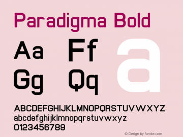 Paradigma Bold Version 1.00 Font Sample