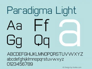 Paradigma Light Version 1.00 Font Sample