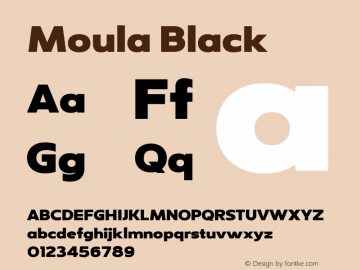 Moula Black Version 1.000 Font Sample