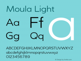Moula Light Version 1.000 Font Sample