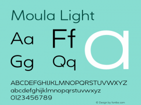 Moula-Light Version 1.000 Font Sample