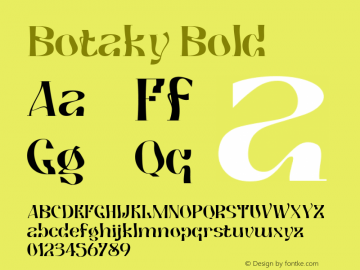Botaky Bold Version 1.000图片样张