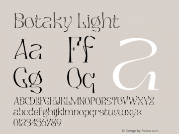 Botaky Light Version 1.000;hotconv 1.0.109;makeotfexe 2.5.65596 Font Sample
