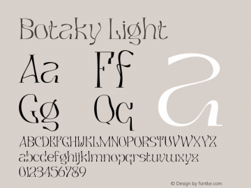 Botaky Light Version 1.000;hotconv 1.0.109;makeotfexe 2.5.65596图片样张