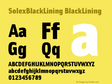 SolexBlackLining BlackLining Version 001.000 Font Sample