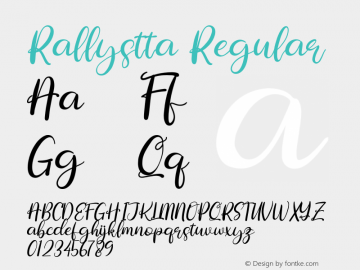 Rallystta Version 1.00;April 10, 2021;FontCreator 13.0.0.2683 64-bit图片样张