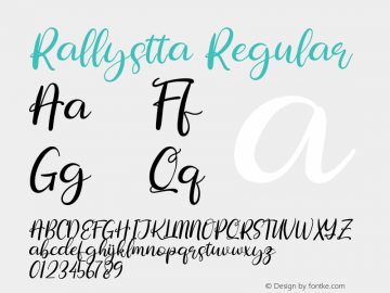 Rallystta Version 1.00;April 10, 2021;FontCreator 13.0.0.2683 64-bit Font Sample