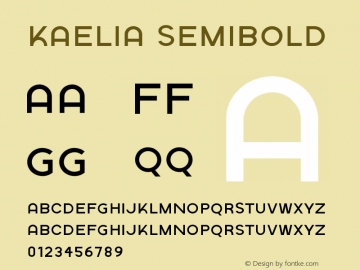 Kaelia Semibold Version 1.002;Fontself Maker 3.5.4图片样张