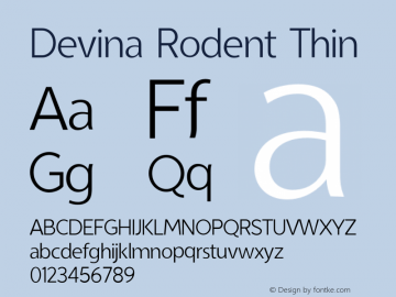 Devina Rodent Thin Version 1.002;Fontself Maker 3.5.4 Font Sample