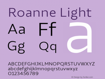 Roanne Light 1.000 Font Sample