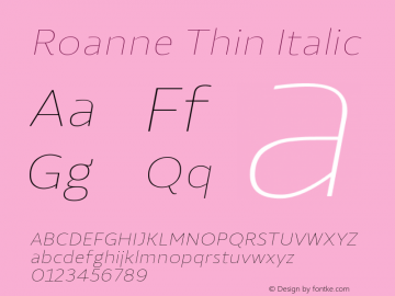 Roanne Thin Italic 1.000图片样张