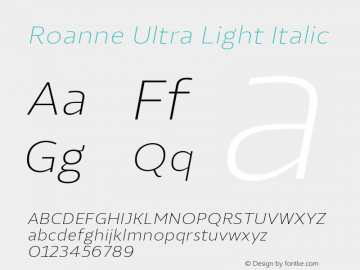 Roanne Ultra Light Italic 1.000图片样张