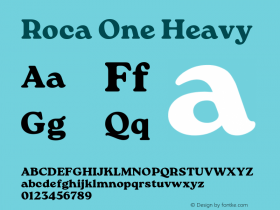 Roca One Heavy 1.000 Font Sample