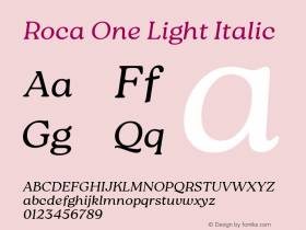 Roca One Light Italic 1.000图片样张