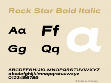 Rock Star Bold Italic 1.000图片样张