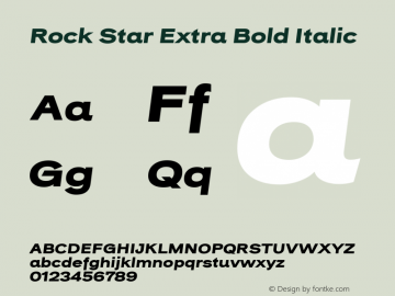 Rock Star Extra Bold Italic 1.000图片样张