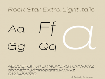 Rock Star Extra Light Italic 1.0图片样张