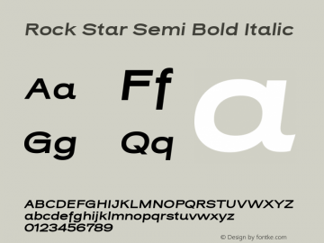 Rock Star Semi Bold Italic 1.000图片样张