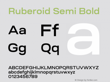 Ruberoid Semi Bold 1.000 Font Sample