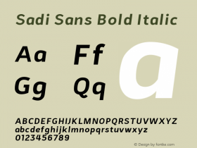 Sadi Sans Bold Italic 1.000 Font Sample