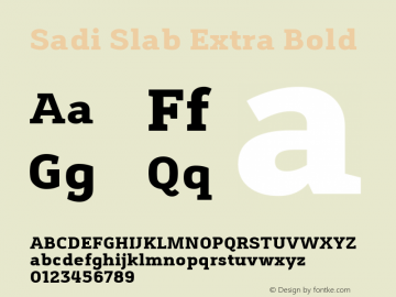 Sadi Slab Extra Bold 1.000 Font Sample