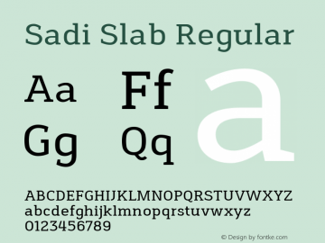 Sadi Slab 1.000 Font Sample