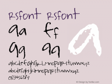 rsfont rsfont 2002; 1.0, initial release Font Sample