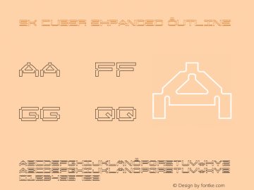 SK Cuber Expanded Outline 1.000 Font Sample