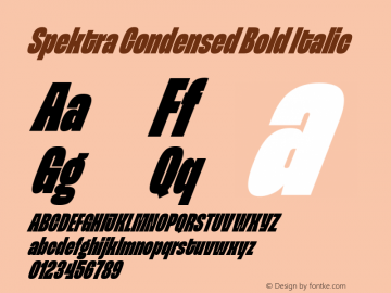 Spektra Condensed Bold Italic 1.000图片样张