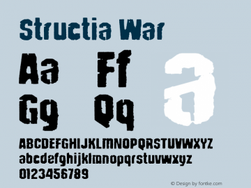 Structia War OTF 1.002 Font Sample