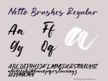 Netto Brushes Version 1.00;January 24, 2021;FontCreator 12.0.0.2567 64-bit图片样张