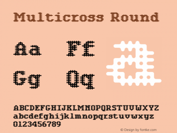 Multicross Round 1.000 2005 initial release Font Sample