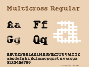 Multicross 1.000 2005 initial release Font Sample