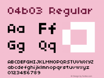 04b03 Regular Macromedia Fon￿ographer 4.1J 03.3.25 Font Sample