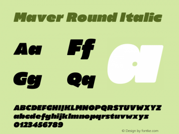 Maver Round Italic 1.000图片样张