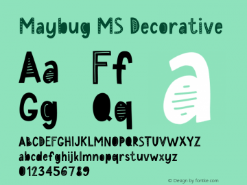 Maybug MS Decorative 1.016 Font Sample