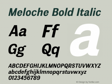 Meloche Bold Italic 2.000图片样张