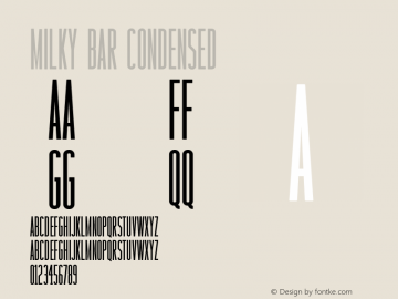 Milky Bar Condensed 1.000 Font Sample
