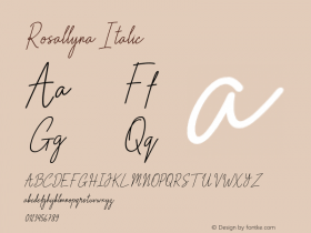 Rosallyna Version 001.000 Font Sample