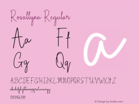 Rosallyna Version 001.000 Font Sample