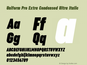 Uniform Pro Extra Condensed Ultra Italic 1.000图片样张