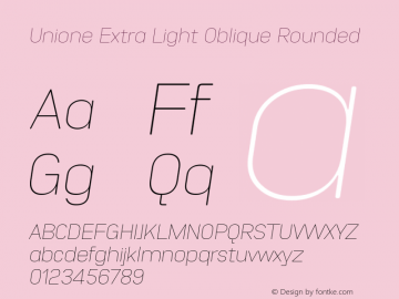 Unione Extra Light Oblique Rounded 1.000图片样张