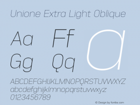 Unione Extra Light Oblique 1.000图片样张