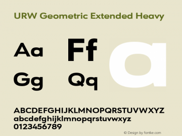 URW Geometric Extended Heavy 1.00 Font Sample