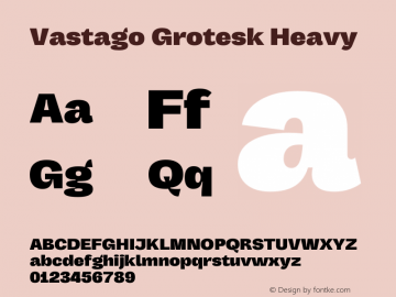 Vastago Grotesk Heavy Version 1.000图片样张